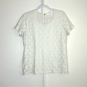 Market & Spruce White Eyelet Top